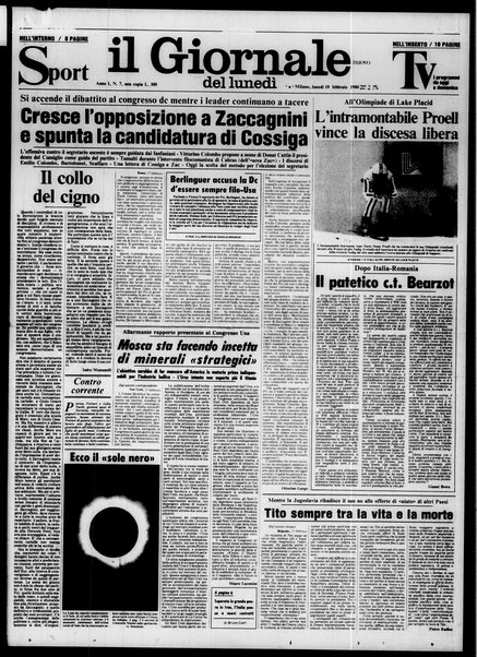 Il giornale nuovo del lunedì